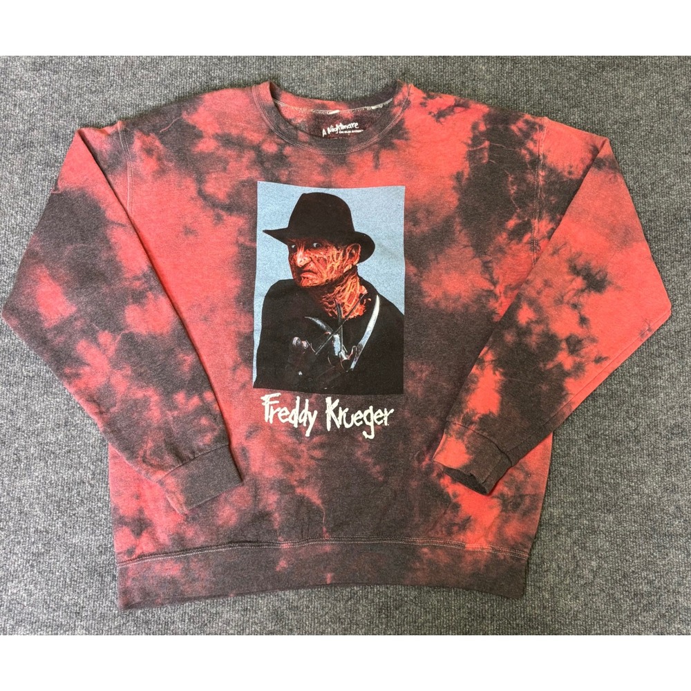 A Nightmare on Elm Street Tie Dye Sweatshirt Crewneck Horror Movie Size Medium‎